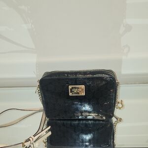 Michael Kors Shiny Black Crossbody Bag